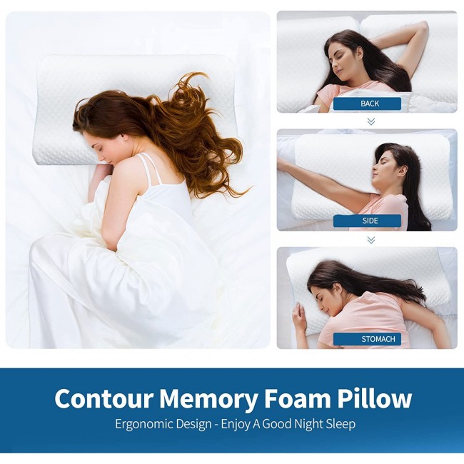 Alpha Furnishing – Premium Cervical Memory Foam Pillow (19 x 12 x 4 inches)